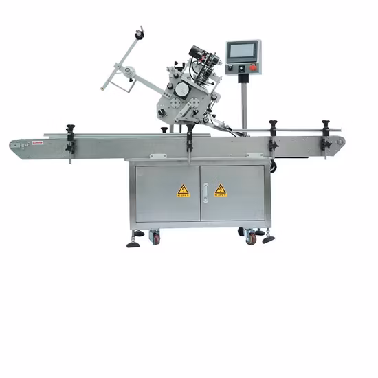 Automatischer Klebeetikettenapplikator für Flachbeutel mit Drucker